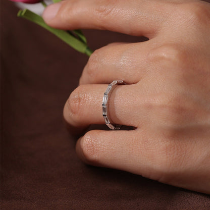 0.4 TCW Baguette & Emerald Full Eternity Moissanite Wedding Band