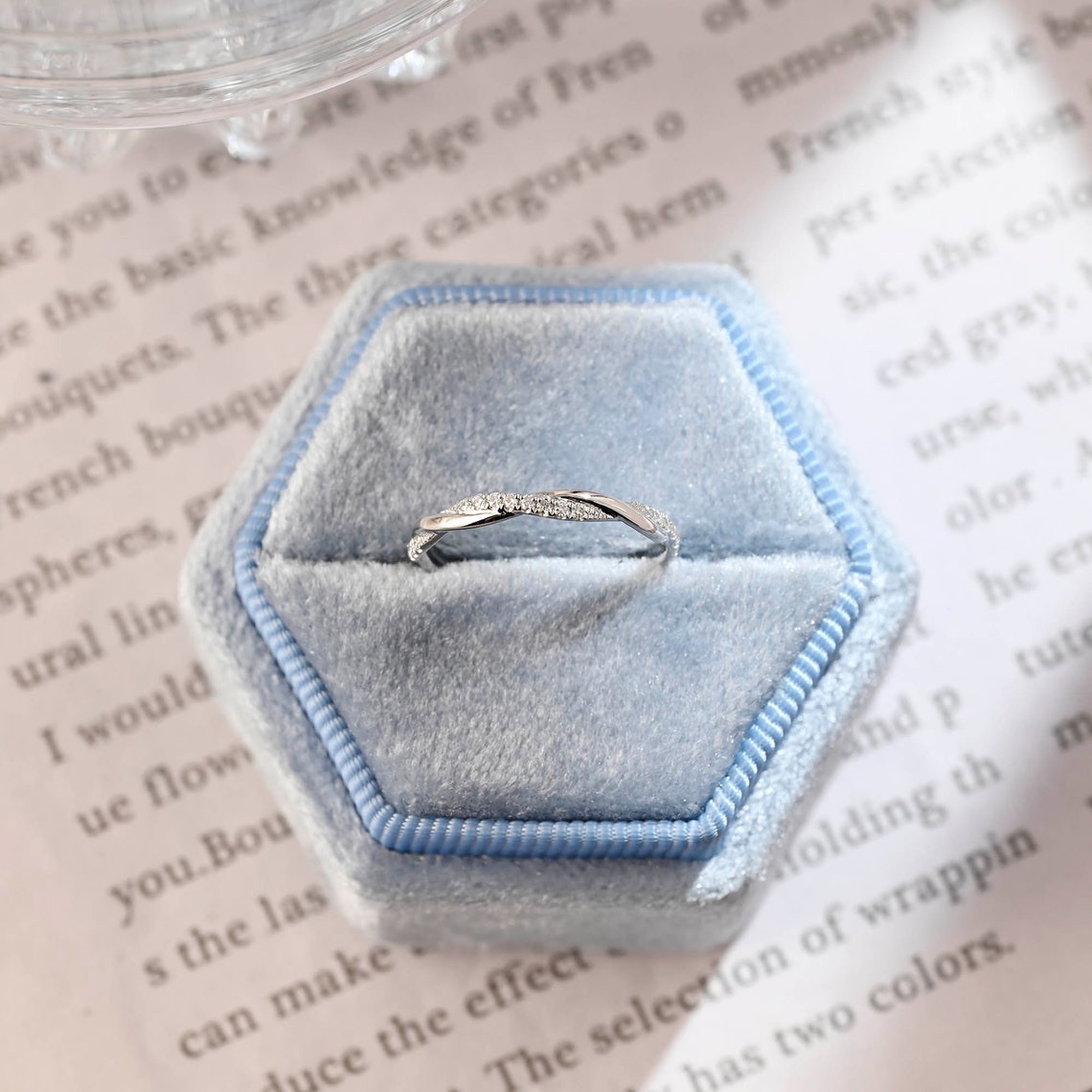 0.2 TCW Round Twisted Moissanite Wedding Band