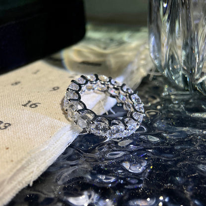 1 TCW Cushion Full Eternity Moissanite Wedding Band