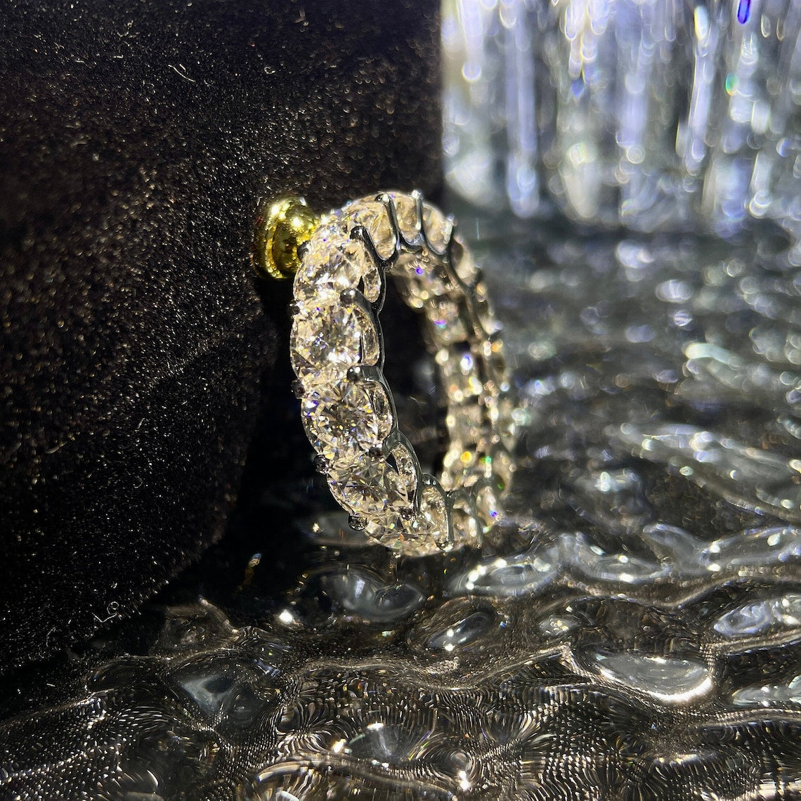 1 TCW Cushion Full Eternity Moissanite Wedding Band