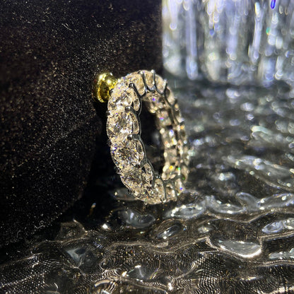 1 TCW Cushion Full Eternity Moissanite Wedding Band