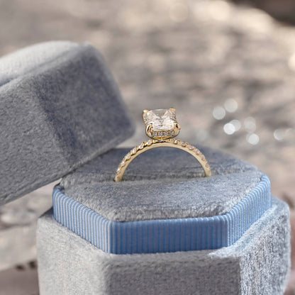 3 CT Radiant Pave Moissanite Engagement Ring