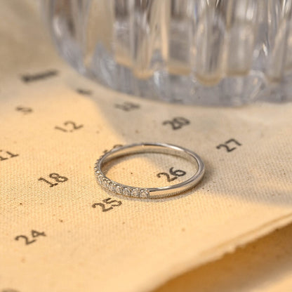 0.3 TCW Round Half Eternity Moissanite Wedding Band