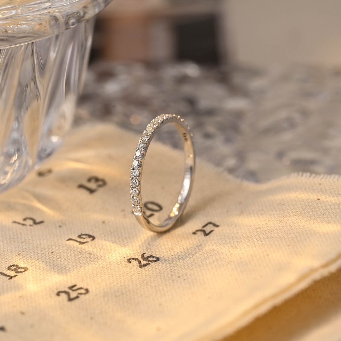 0.3 TCW Round Half Eternity Moissanite Wedding Band