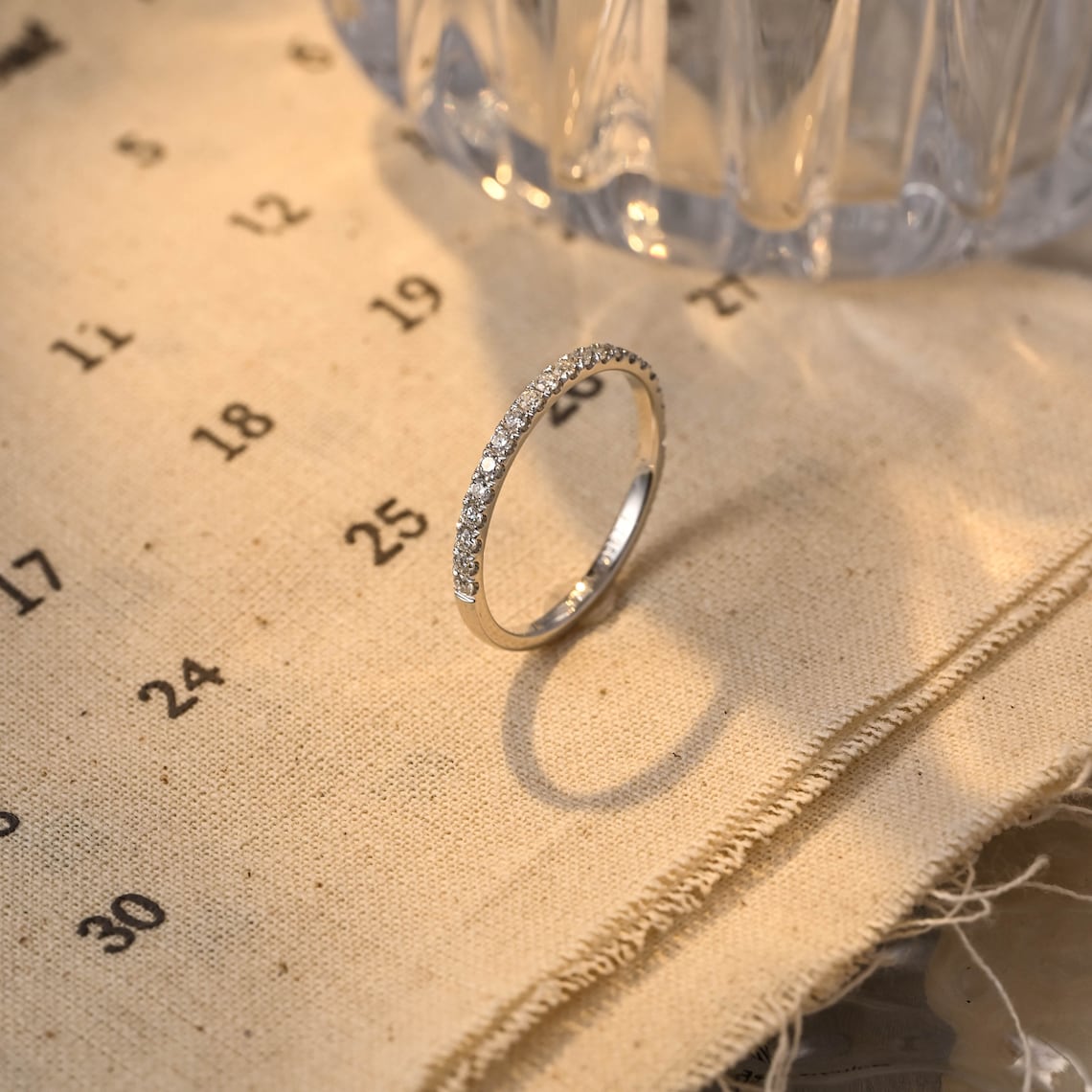 0.3 TCW Round Half Eternity Moissanite Wedding Band