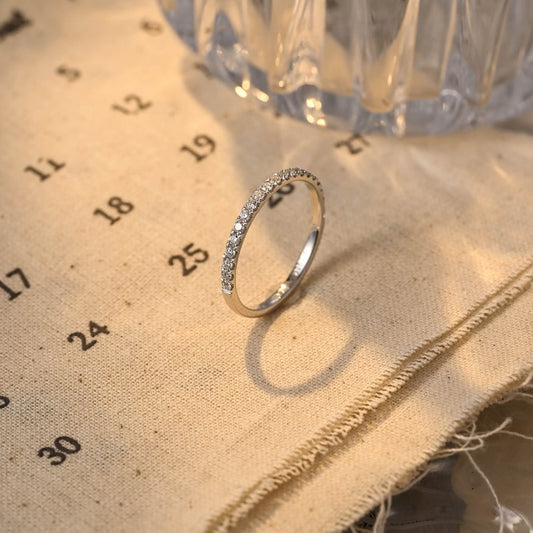 0.3 TCW Round Half Eternity Moissanite Wedding Band