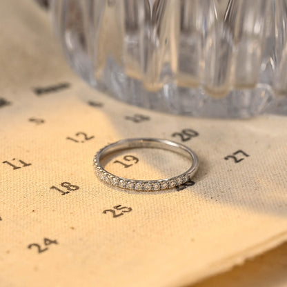 0.3 TCW Round Half Eternity Moissanite Wedding Band