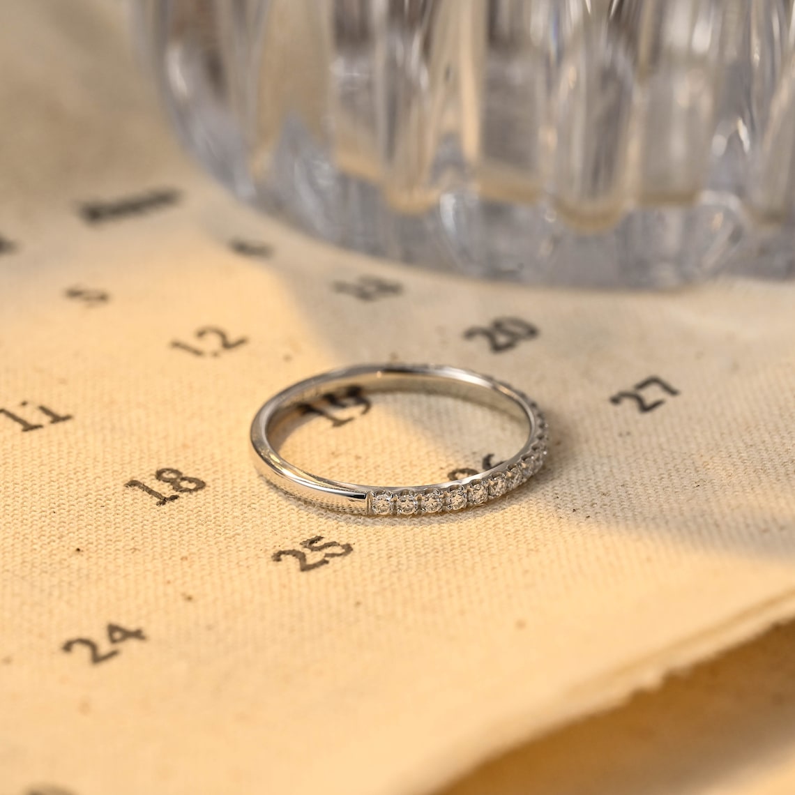 0.3 TCW Round Half Eternity Moissanite Wedding Band