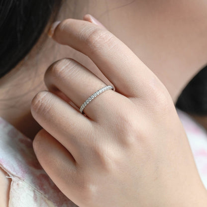 0.3 TCW Round Half Eternity Moissanite Wedding Band