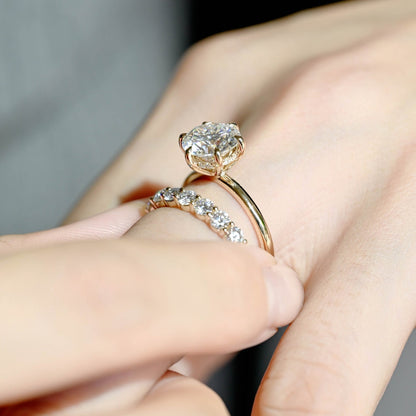 0.3 TCW Round Half Eternity Moissanite Wedding Band