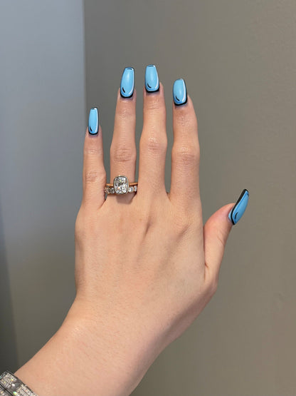 0.9 CT, Cushion Shaped Moissanite Wedding Band