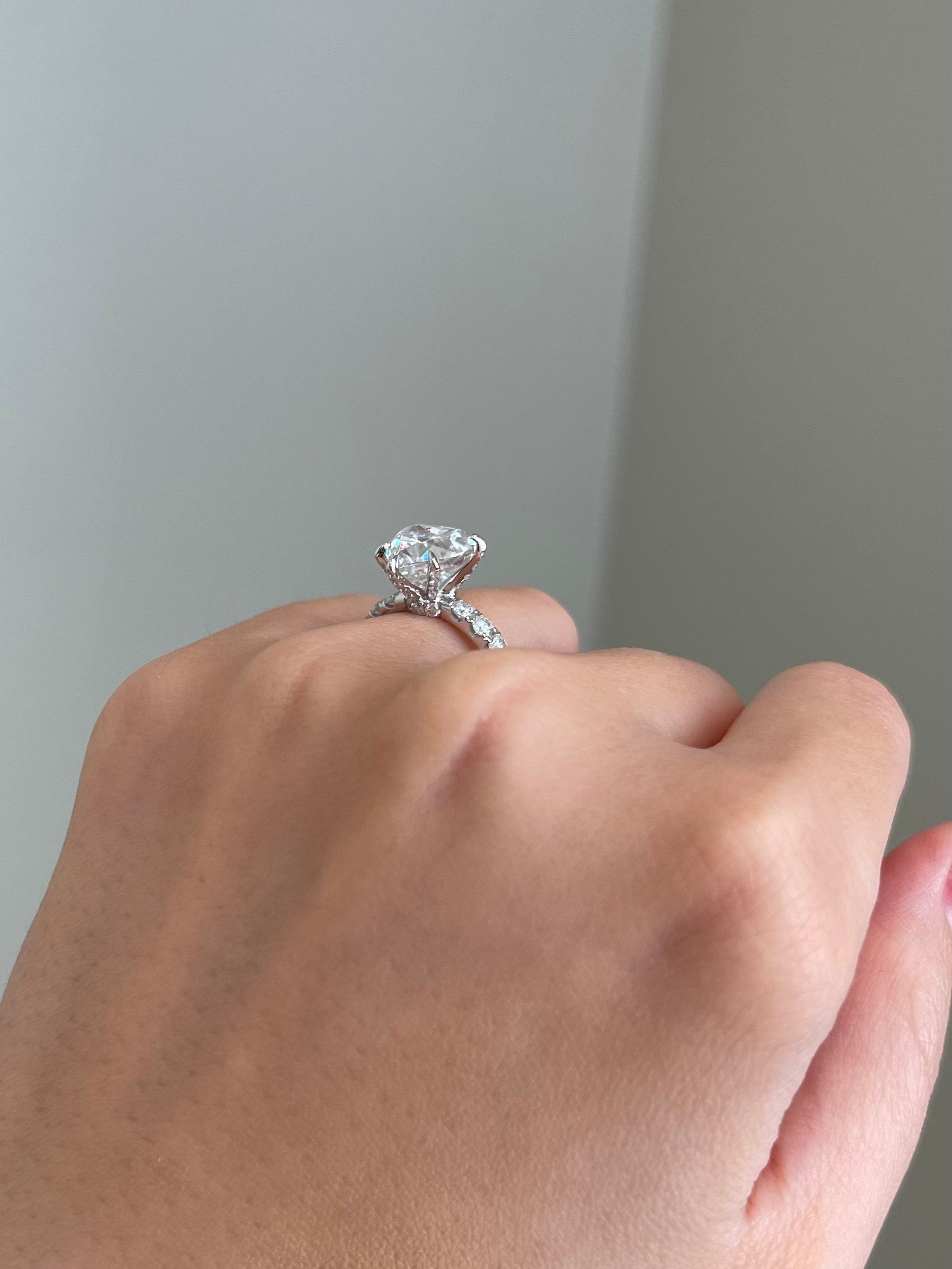 3 CT Heart Shaped Moissanite Engagement Ring In Pave Design