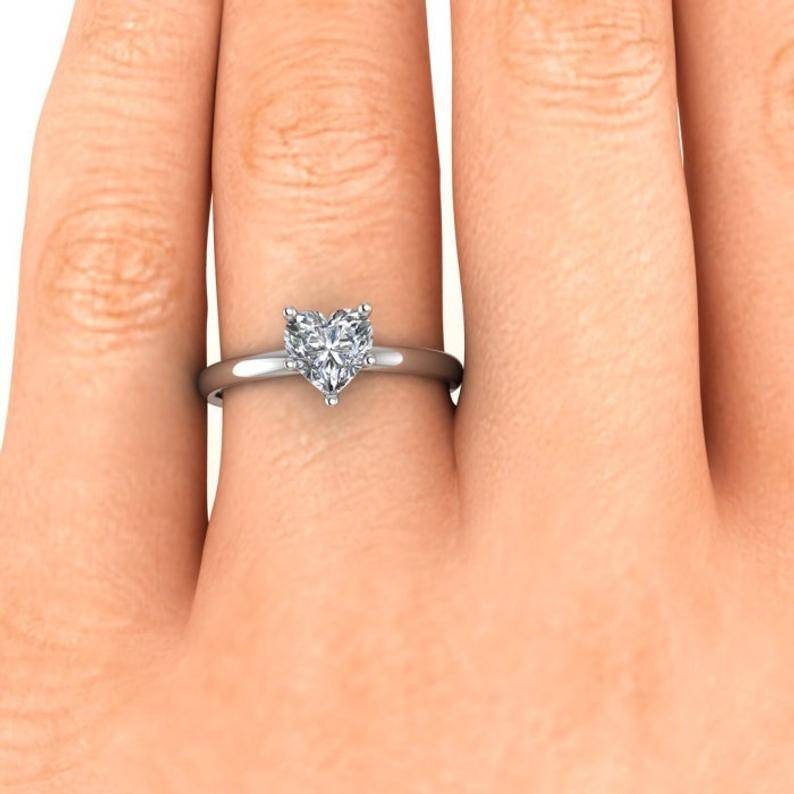 1.5 CT Heart Shaped Moissanite Cluster Engagement Ring