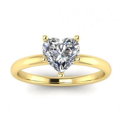 1.5 CT Heart Shaped Moissanite Cluster Engagement Ring