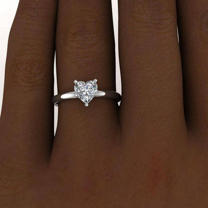 1.5 CT Heart Shaped Moissanite Cluster Engagement Ring