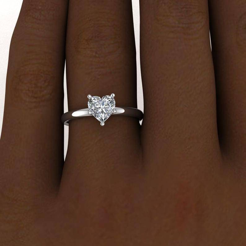 1.5 CT Heart Shaped Moissanite Cluster Engagement Ring