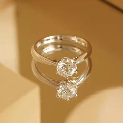 1 CT Round Solitaire Moissanite Engagement Ring