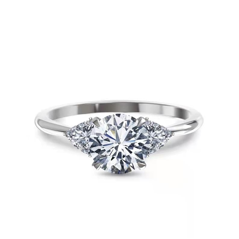 1 Round Three- Stone Moissanite Engagement Ring
