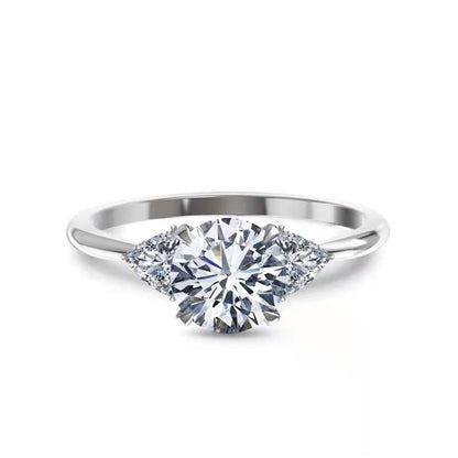 1 Round Three- Stone Moissanite Engagement Ring