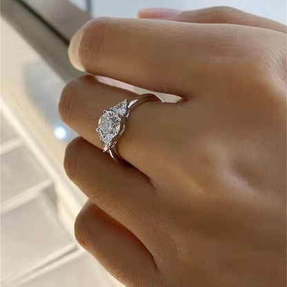 1 Round Three- Stone Moissanite Engagement Ring