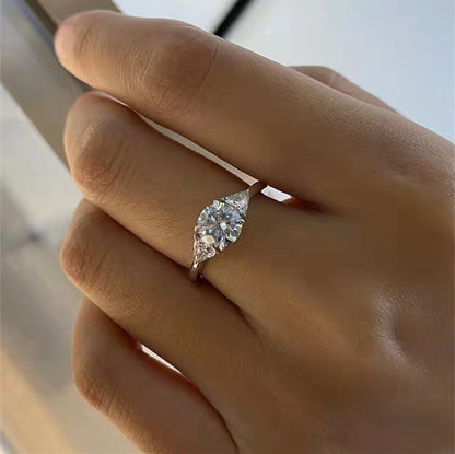1 Round Three- Stone Moissanite Engagement Ring