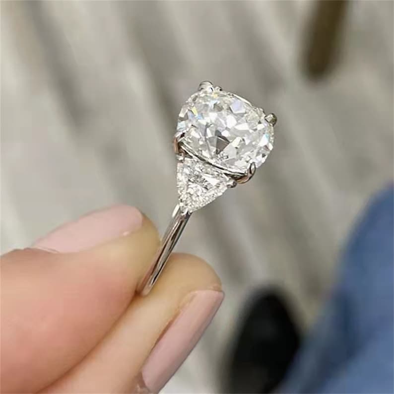 1 Round Three- Stone Moissanite Engagement Ring