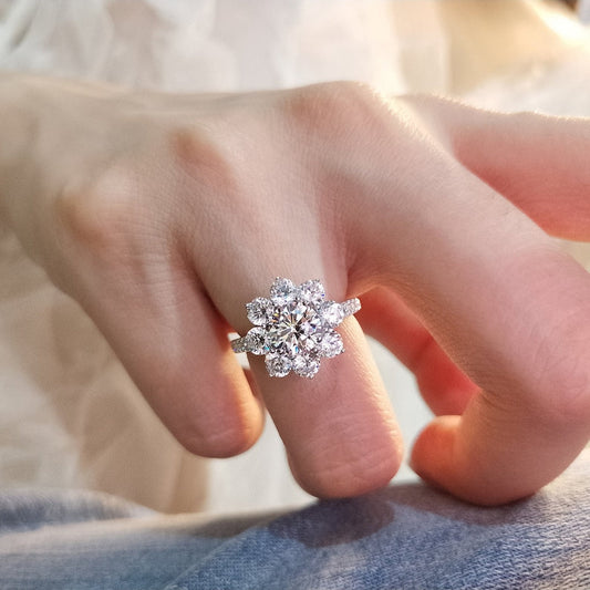 2 CT Round Halo & Pave Moissanite Engagement Ring