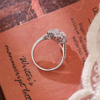 2 CT Round Halo & Pave Moissanite Engagement Ring