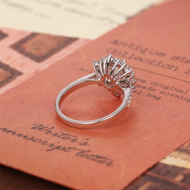 2 CT Round Halo & Pave Moissanite Engagement Ring