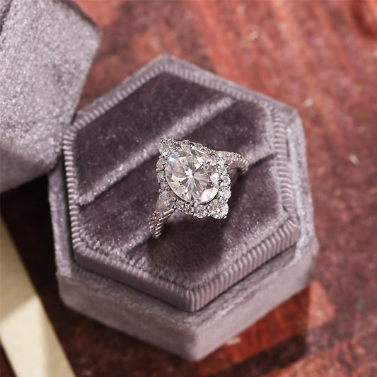 4.5 CT Oval Cluster Moissanite Engagement Ring