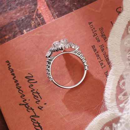 4.5 CT Oval Cluster Moissanite Engagement Ring