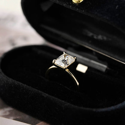 3 CT Radiant Solitaire Moissanite Engagement Ring