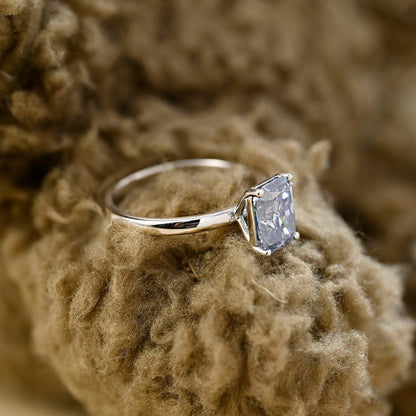 4 CT Radiant Solitaire Moissanite Engagement Ring