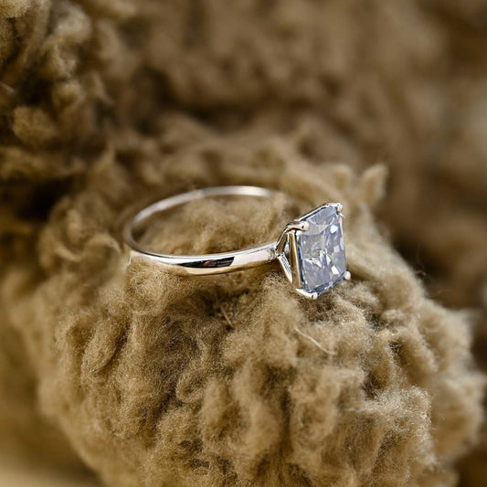 4 CT Radiant Solitaire Moissanite Engagement Ring