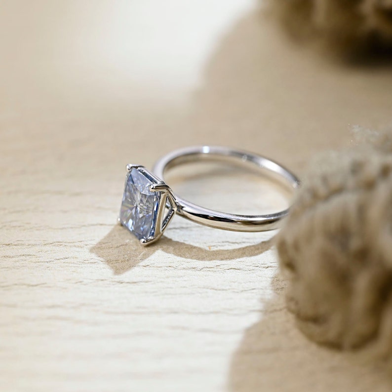 4 CT Radiant Solitaire Moissanite Engagement Ring