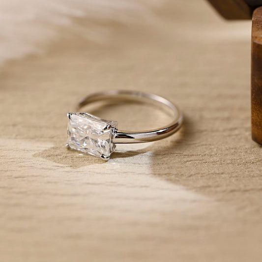 3 CT Radiant Solitaire Moissanite Engagement Ring