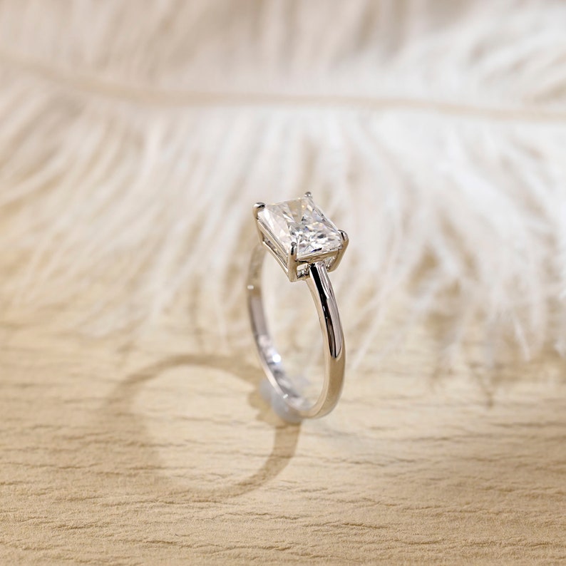 3 CT Radiant Solitaire Moissanite Engagement Ring