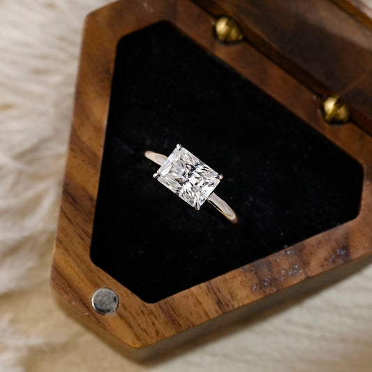 3 CT Radiant Solitaire Moissanite Engagement Ring