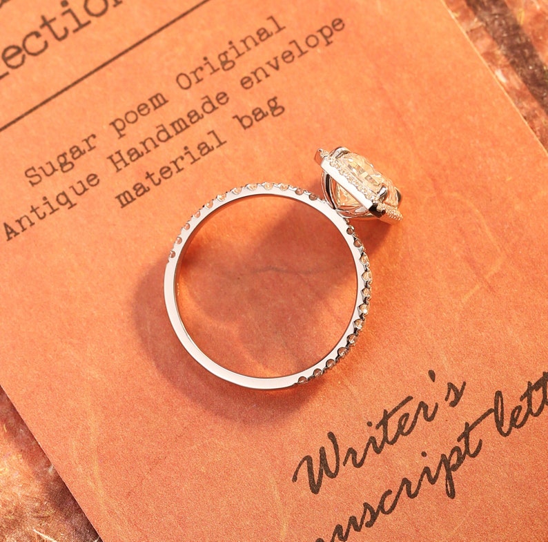 4 CT Radiant Halo & Pave Moissanite Engagement Ring