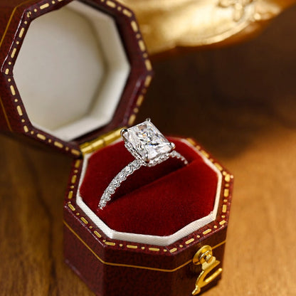 3 CT Radiant Pave Moissanite Engagement Ring
