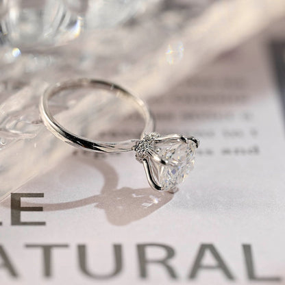 2 CT Round Hidden Halo Moissanite Engagement Ring