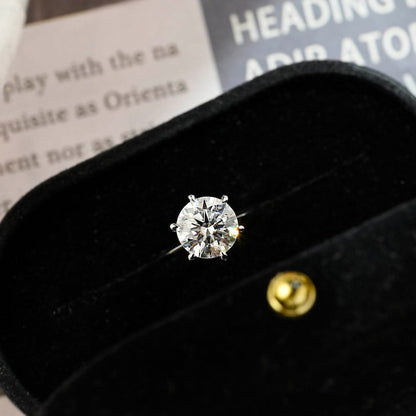 2 CT Round Hidden Halo Moissanite Engagement Ring