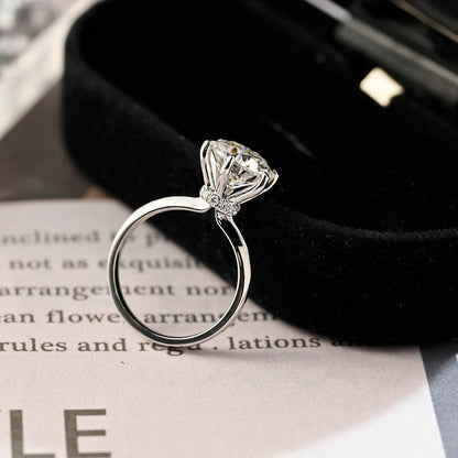 2 CT Round Hidden Halo Moissanite Engagement Ring
