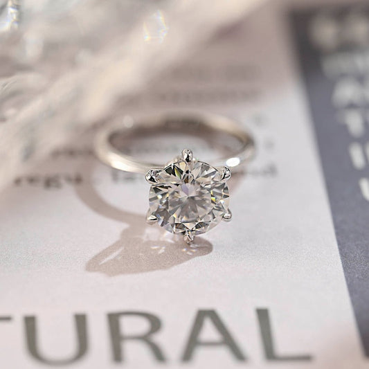 2 CT Round Hidden Halo Moissanite Engagement Ring