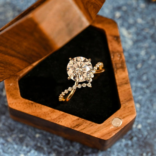 3 CT Round Twisted Shank Moissanite Engagement Ring