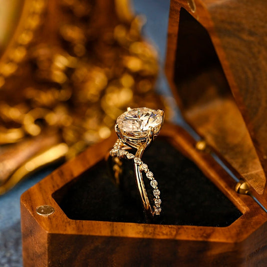 3 CT Round Twisted Shank Moissanite Engagement Ring