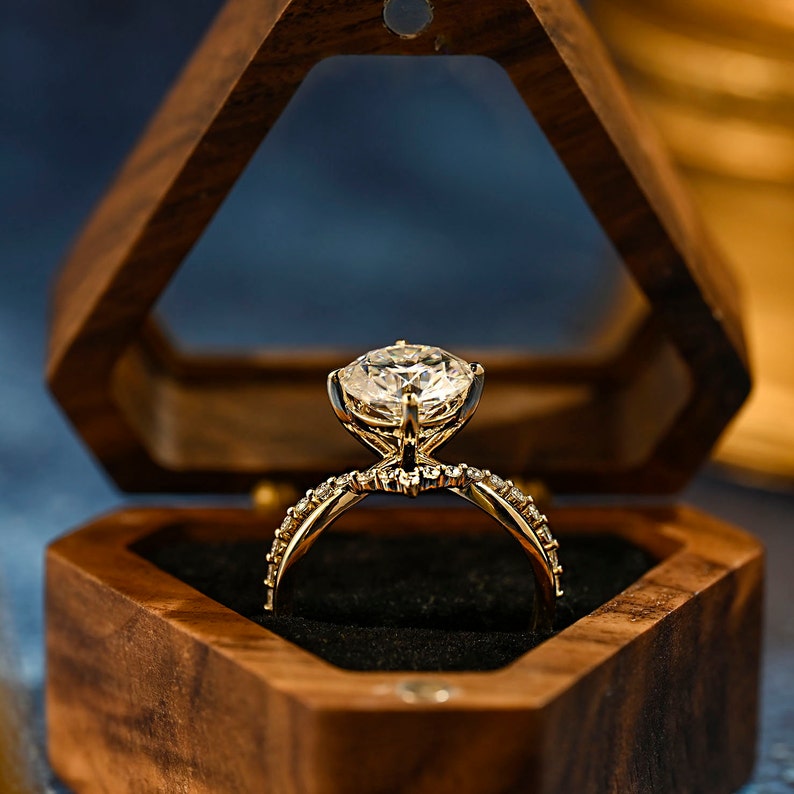 3 CT Round Twisted Shank Moissanite Engagement Ring