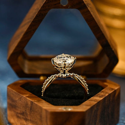 3 CT Round Twisted Shank Moissanite Engagement Ring