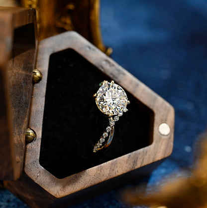 3 CT Round Twisted Shank Moissanite Engagement Ring