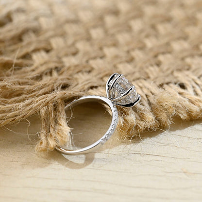 3.5 CT Round Pave Moissanite Engagement Ring